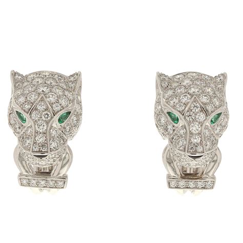 cartier earrings panther|Cartier panther ring cost.